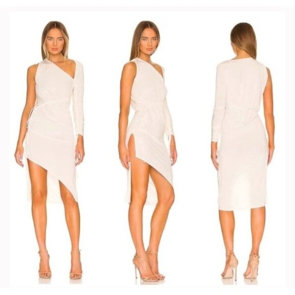 NWT L'Academie Lily Midi Dress Bone $258 Women’s Medium - Picture 2 of 12